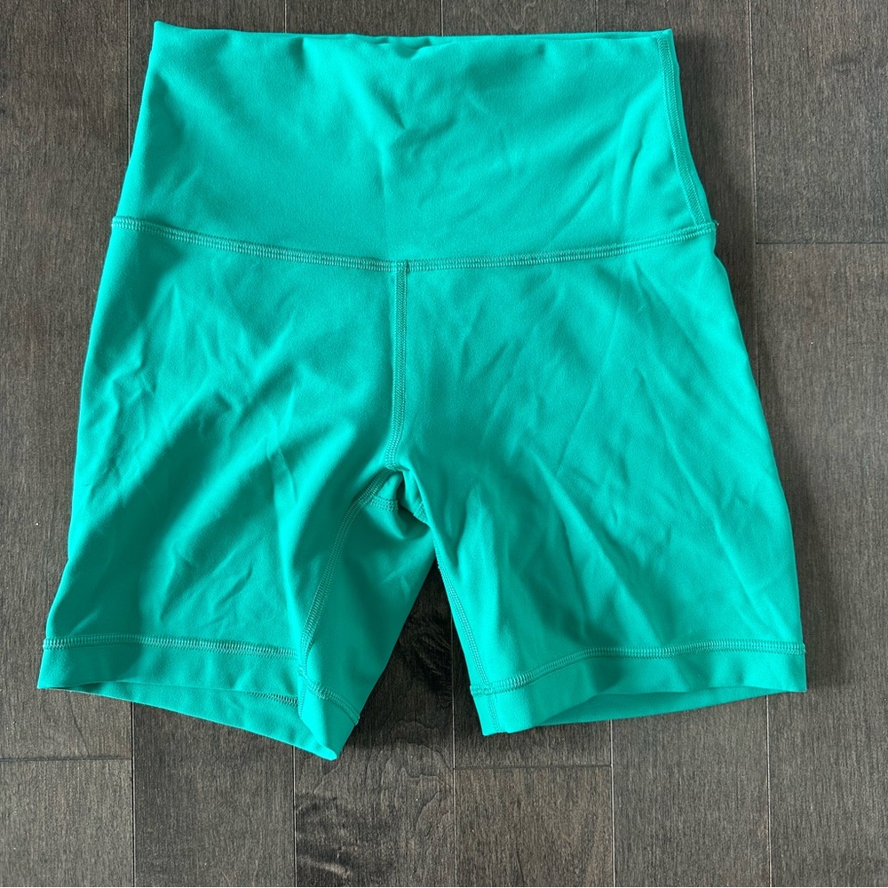 Lululemon Align High Rise Shorts 6" Cascadia Green Bike Yoga Workout Size 4